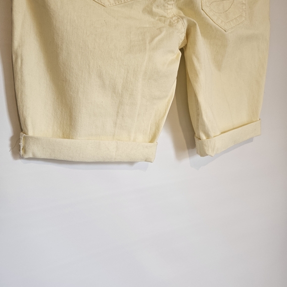 SEVEN7 ROLLED CUFF PALE YELLOW BERMUDA SHORTS - Picture 11 of 11